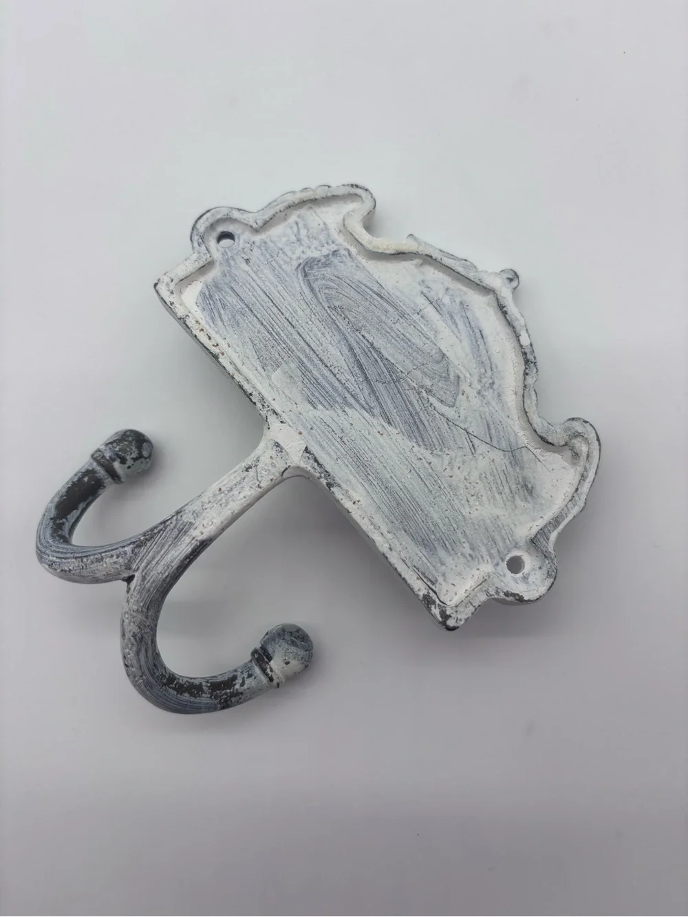 Paris Double Hook Wall Decor - Whitewash Finish